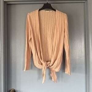 Soft Surroundings Open Front Cardigan Duster Sweater sz M Long Sleeves